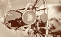 Speedometer of a vintage motorcycle Royalty Free Stock Photo