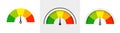 Speedometers indicators set. Color sensors for measuring speed and power dial.