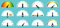 Speedometers speed concept gradient flat icon set Royalty Free Stock Photo