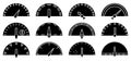 Speedometers speed line glyph silhouette icon set Royalty Free Stock Photo