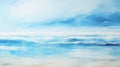 Speedpainting: Ocean With Blue And White Sky - Large Canvas Format