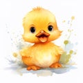 Speedpainting Of A Playful Baby Yellow Chicken With Realistic Brushwork