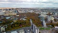 Speedup aerial autumn city park in Kharkiv Ukraine