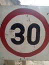 Speedway limit 30km/h Royalty Free Stock Photo