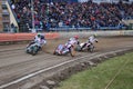 Speedway riders on the track