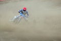 Speedway riders on the track - Martin Vaculik in dust before fall down