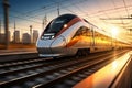 Speedy commute High speed train in motion on the railway