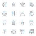 Speedy cuisine linear icons set. Quick, Efficient, Instant, Rapid, Swift, Fast, Instantaneous line vector and concept