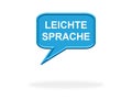 Speeech Bubble Symbol with Easy language german Royalty Free Stock Photo