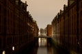 Speicherstadt In Hamburg, Germany in the evening