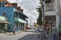 People in the main street in Speightstown, one of major town located on the west coast