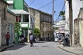 People in the main street in Speightstown, one of major town located on the west coast