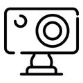 Speleological action camera icon, outline style Royalty Free Stock Photo
