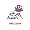 Speleology color line icon on white background. Extreme. Pictogram for web page, mobile app, promo. UI UX GUI design element.