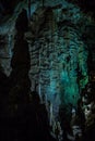 Speleothems in solutional karst cave. Emine-Bair-Khosar