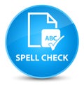 Spell check document elegant cyan blue round button Royalty Free Stock Photo