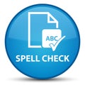 Spell check document special cyan blue round button Royalty Free Stock Photo