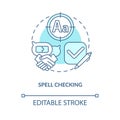 Spell checking blue concept icon Royalty Free Stock Photo
