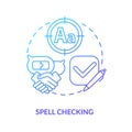 Spell checking blue gradient concept icon