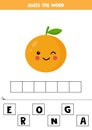 Spell the word orange. Educational game for kids