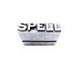 Spell written in vintage letterpress blocks Royalty Free Stock Photo