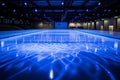 Spellbinding darkness engulfs immaculate hockey rink in awe inspiring arena spectacle