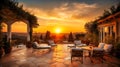 A spellbinding image of a luxurious summer villa terrace