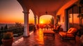 A spellbinding image of a luxurious summer villa terrace