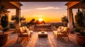 A spellbinding image of a luxurious summer villa terrace,