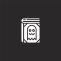 spellbook icon. Filled spellbook icon for website design and mobile, app development. spellbook icon from filled halloween