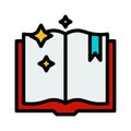 Spellbook vector, Magic related filled style editable stroke icon