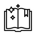 Spellbook vector, Magic related line style icon Royalty Free Stock Photo