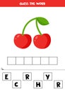 Spelling game for kids with cute cartoon cherries
