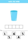 Spelling game for preschool kids. Cartoon glass.