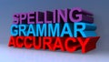 Spelling grammar accuracy on blue Royalty Free Stock Photo