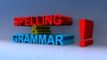 Spelling and grammar on blue Royalty Free Stock Photo