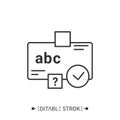 Spelling line icon. Editable vector illustration