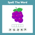 Spelling Word Scramble Game Template Grape.