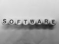Word software spelled on dice Royalty Free Stock Photo