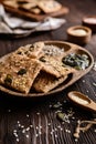 Spelt flour crackers with pumpkin, sunflower, sesame, flax and hemp seeds