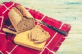 Spelt organic bread, shabby style Royalty Free Stock Photo