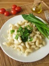 Spelt pasta with ramsons Royalty Free Stock Photo