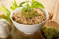 Spelt with pesto