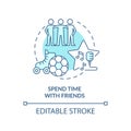 Spend time with friends turquoise concept icon Royalty Free Stock Photo