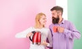 Spending good morning together. Couple prepare morning drink electric kettle device. Electric kettle boils water very Royalty Free Stock Photo