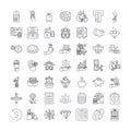 Spending money linear icons, signs, symbols vector line illustration set Royalty Free Stock Photo