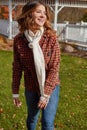 Spending some time in the autumn air. an attractive young woman in the park during autumn. Royalty Free Stock Photo