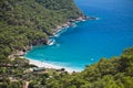 spending summer holidays in beautiful kabak bay on aegean sea on turkish coastline, kabak, turkey Royalty Free Stock Photo