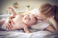 Spending time with mommy. Little baby boy. Royalty Free Stock Photo