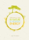 Spending Time In Nature Is Healing Energy. Eco Circle Poster Concept on Paper Background. Royalty Free Stock Photo